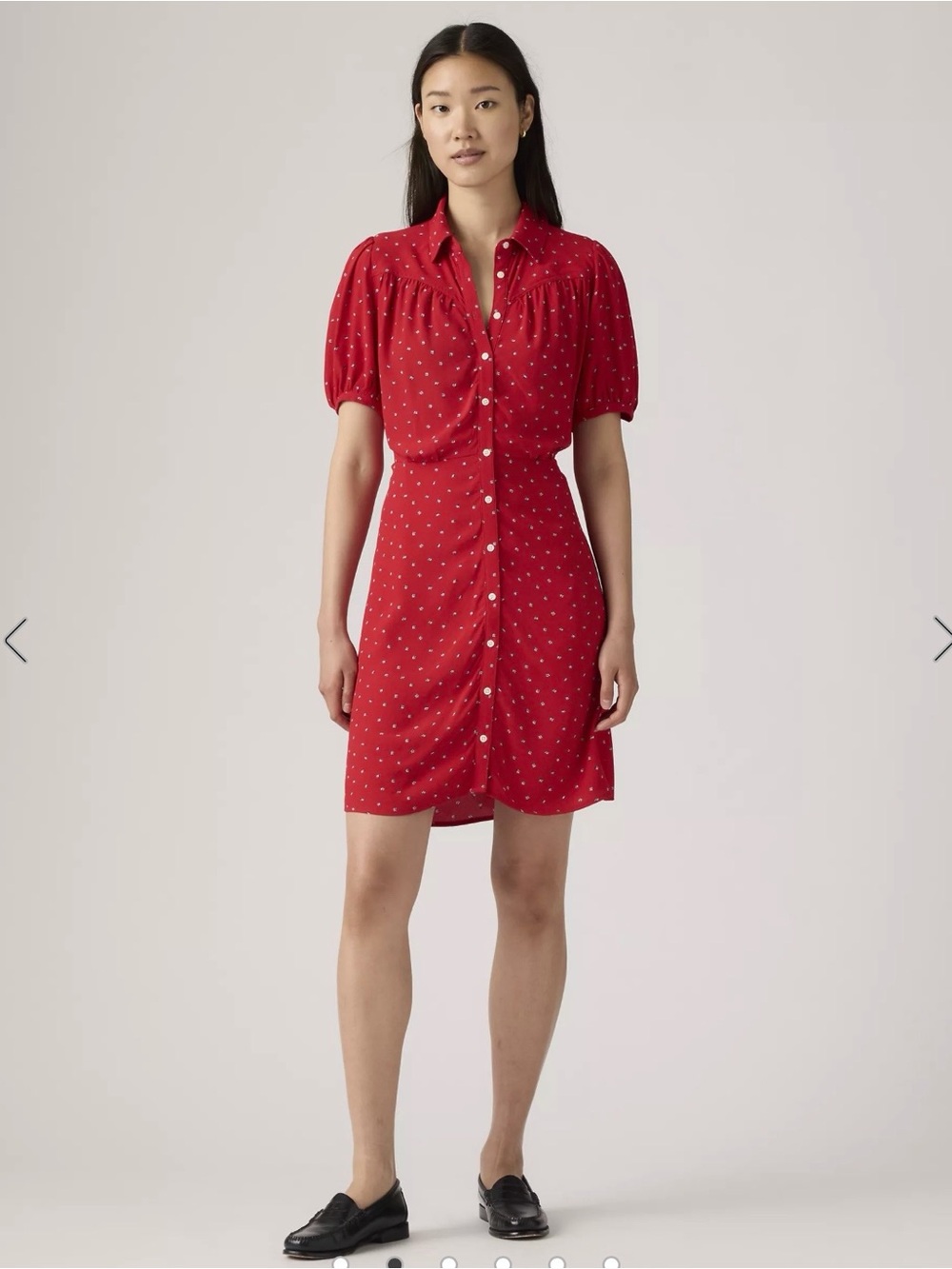 Levi's Red Mini Dress with White Polka Dots
